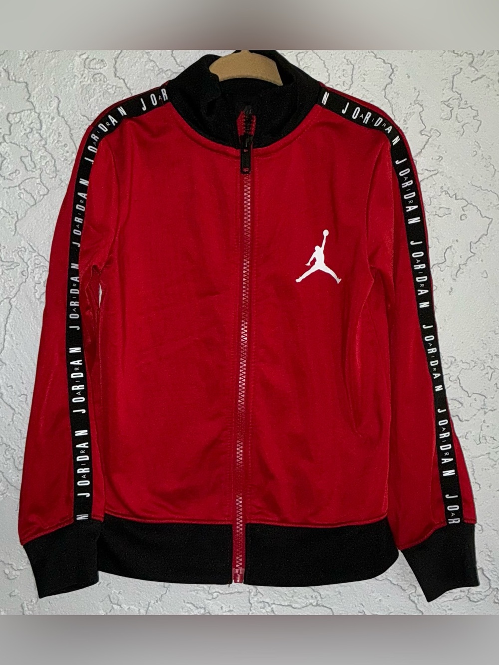 Jordan Red and Black Kids' Zip Track Jacket with Jumpman